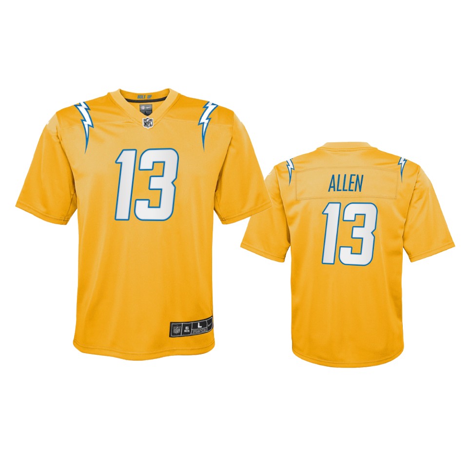 youth chargers keenan allen gold inverted game jersey