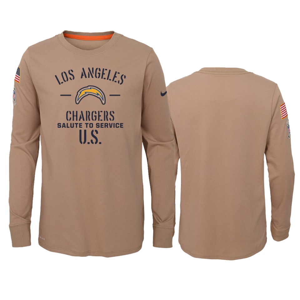 youth chargers khaki performance 2019 salute to service jersey