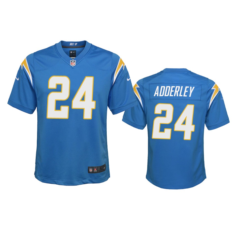youth chargers nasir adderley powder blue 2020 game jersey