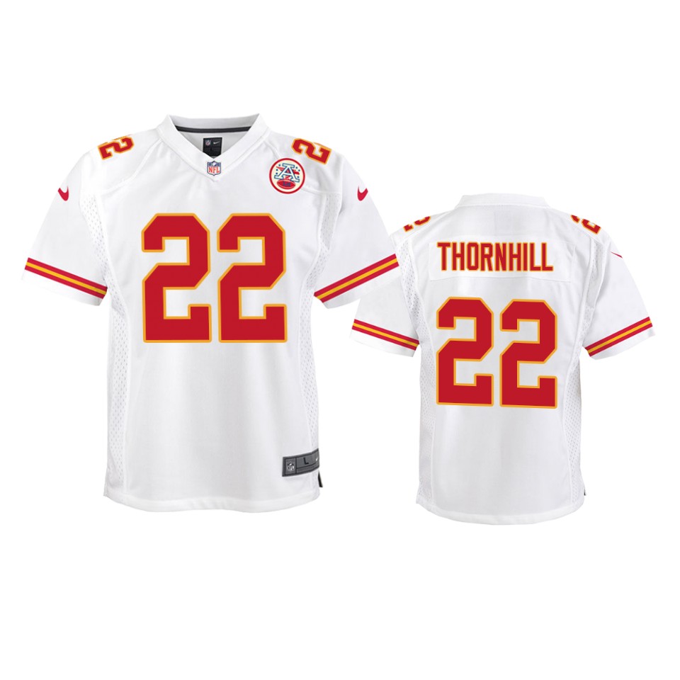 youth chiefs juan thornhill white game jersey