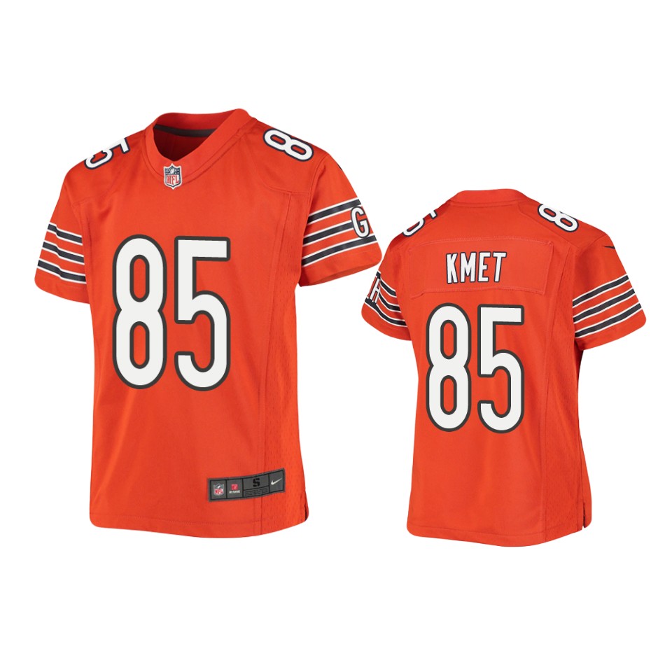 youth cole kmet bears orange game jersey