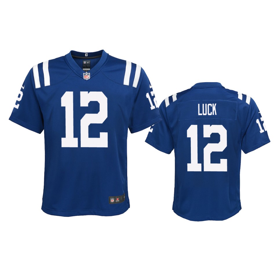 youth colts andrew luck royal 2020 game jersey