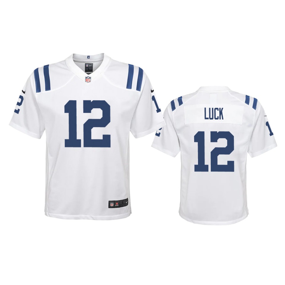 youth colts andrew luck white 2020 game jersey