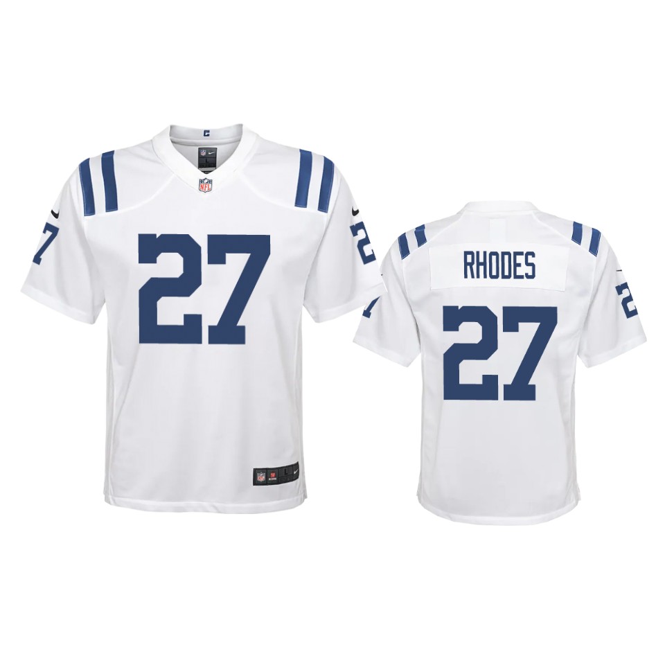 youth colts xavier rhodes white 2020 game jersey