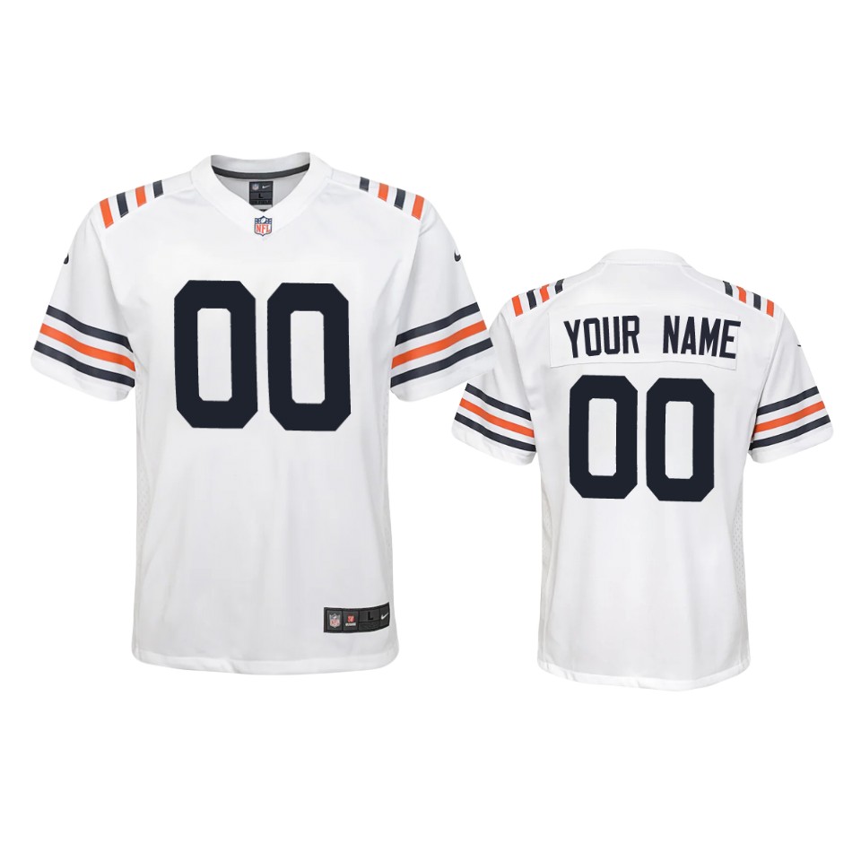 youth custom bears white game jersey
