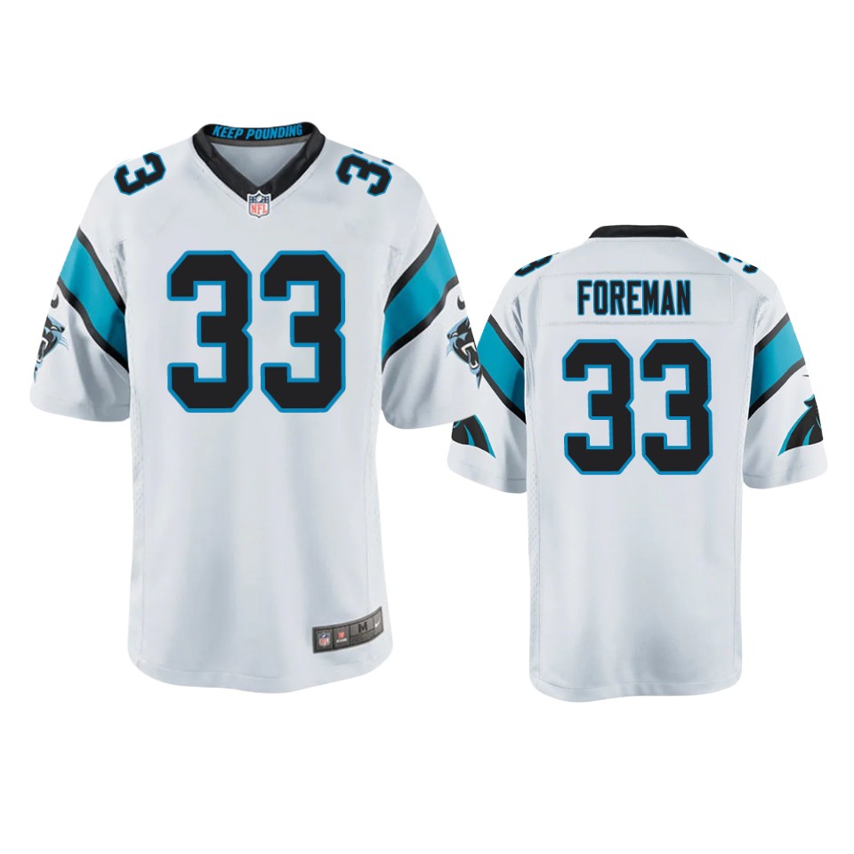 youth d'onta foreman panthers white game jersey