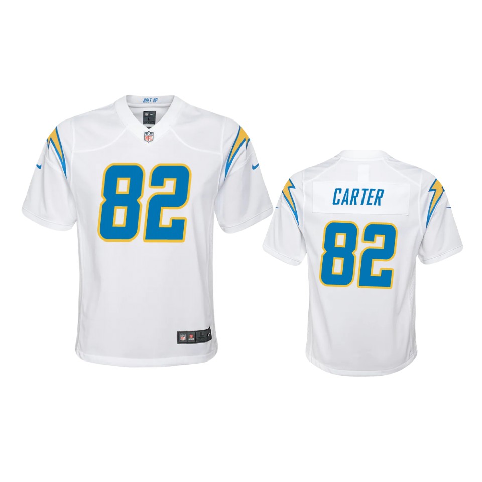 youth deandre carter chargers white game jersey