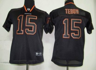 youth denver broncos 15 tebow lights out blacks jerseys
