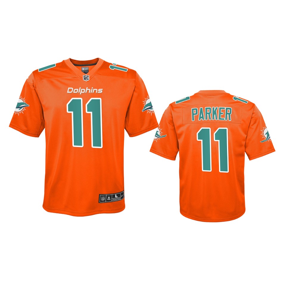 youth dolphins devante parker orange inverted game jersey