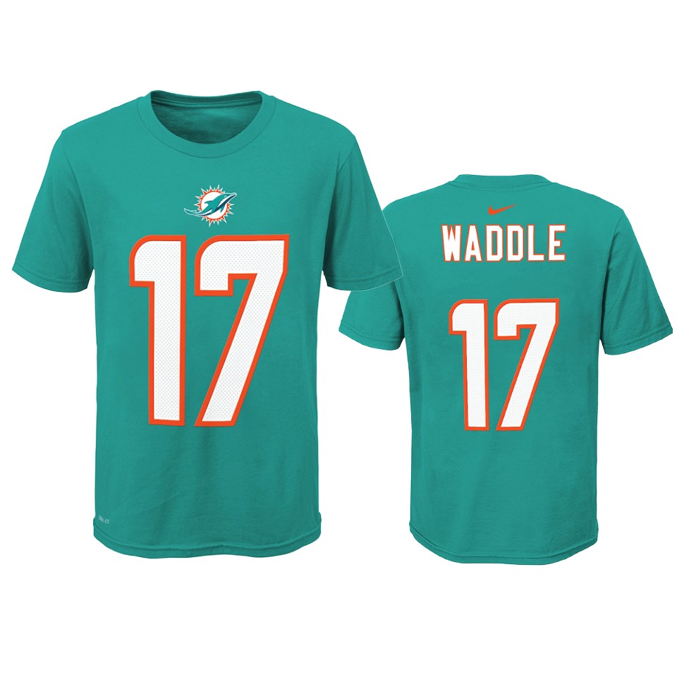 youth dolphins jaylen waddle aqua t shirt