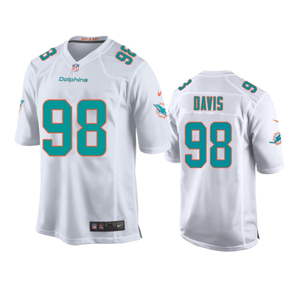 youth dolphins raekwon davis white game jersey