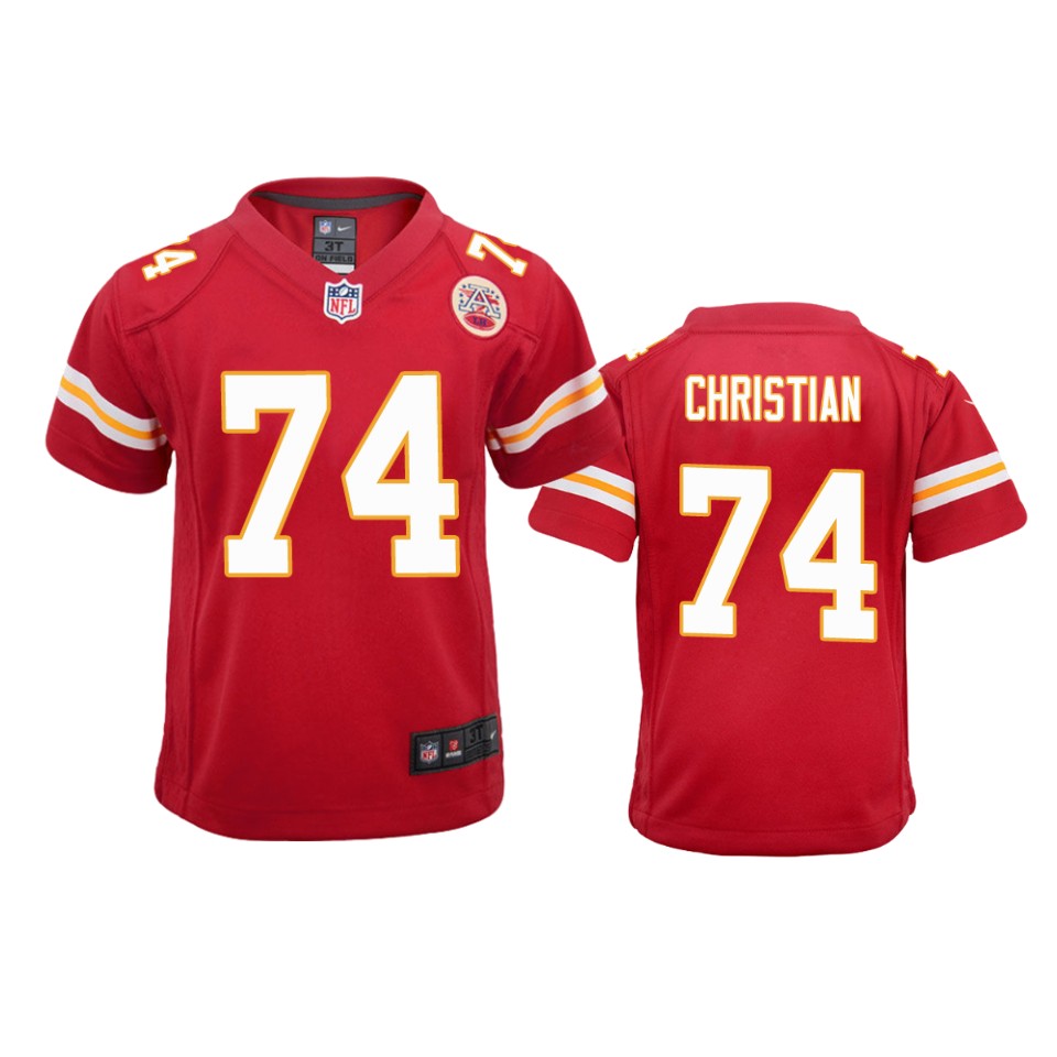 youth geron christian chiefs red game jersey