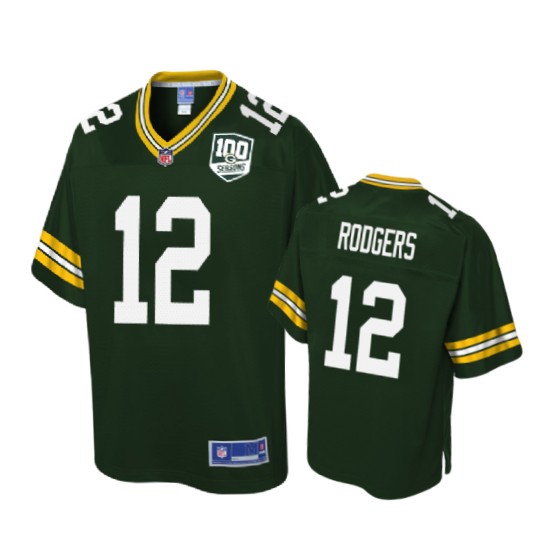 youth green aaron rodgers pro line jersey