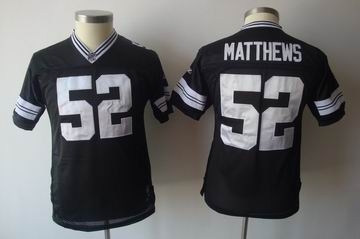 youth green bay packers 52 clav matthews full black jersey