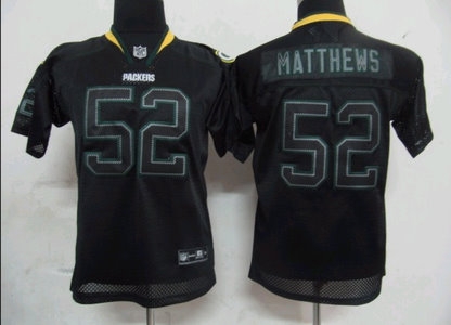 youth green bay packers 52 clav matthews lights out black jersey