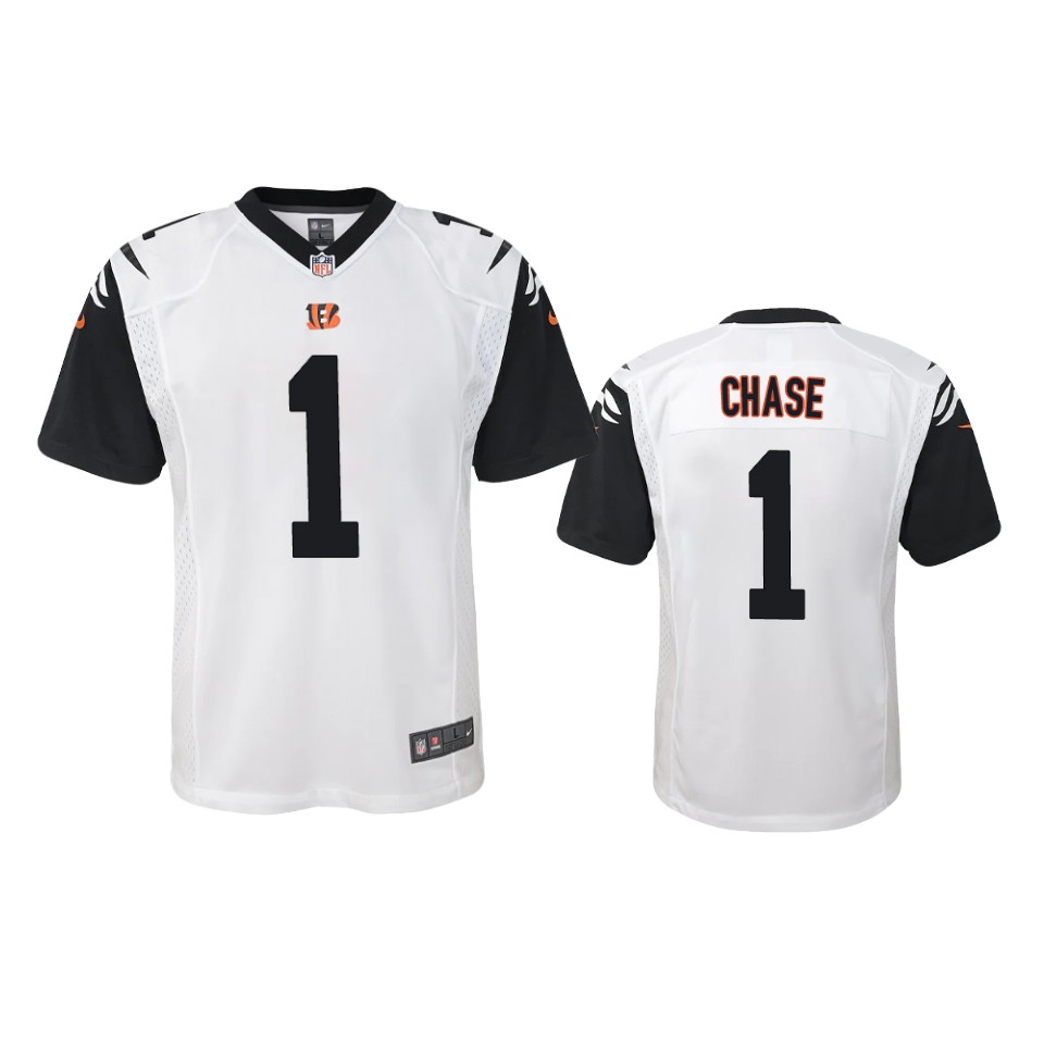 youth ja'marr chase bengals white game jersey