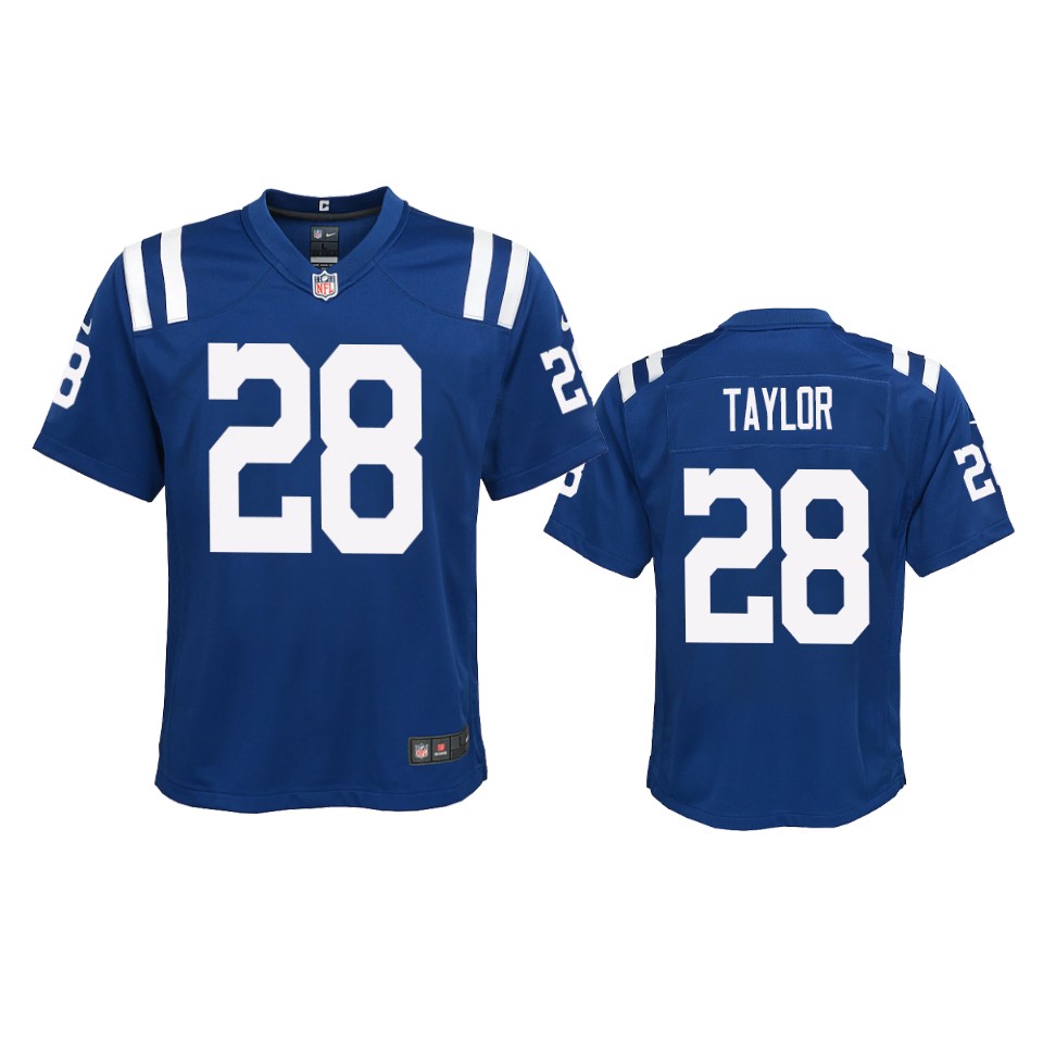 youth jonathan taylor colts royal game jersey