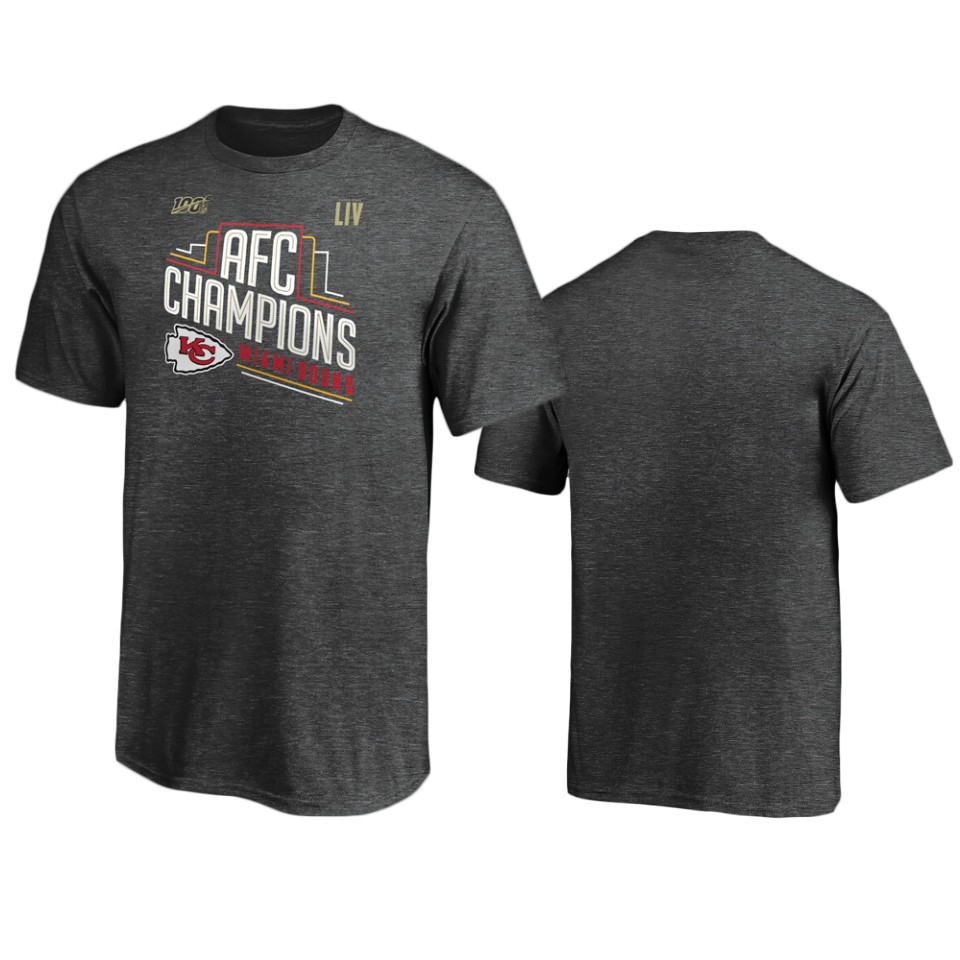 youth kansas city chiefs heather charcoal 2019 afc champions locker room cotton t shirt