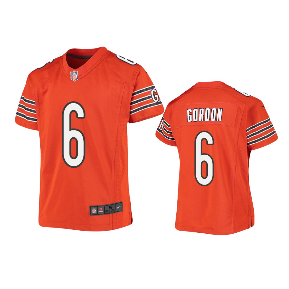 youth kyler gordon bears orange game jersey