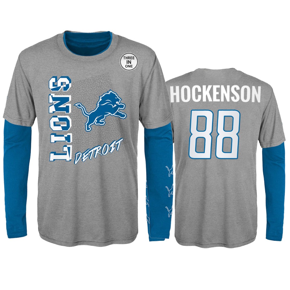 youth lions t.j. hockenson silver blue combo set t shirt