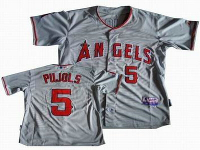 youth los angeles angels 5 albert pujols grey cool base jersey