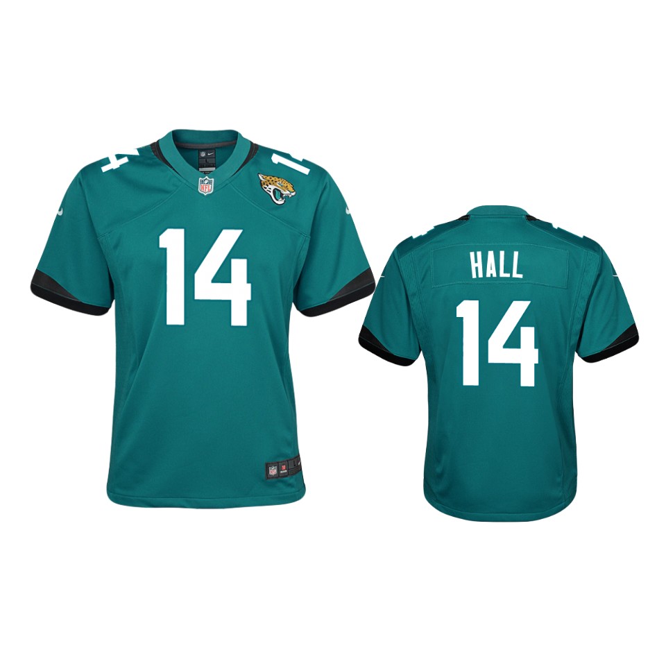 youth marvin hall jaguars teal game jersey