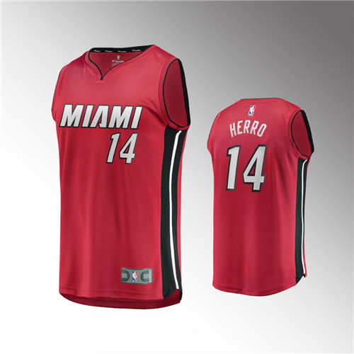 Miami Heat Tyler Herro Fast Break 2020-21 Statement Edition Replica Red stitched Jersey #14