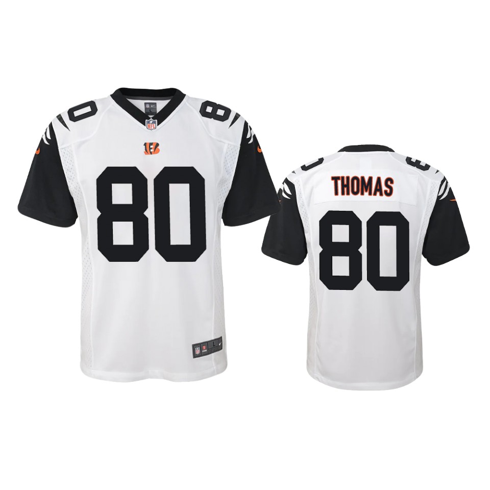youth mike thomas bengals white game jersey