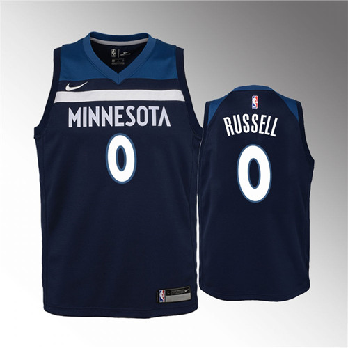 Minnesota Timberwolves D'Angelo Russell 2019-20 Icon Navy Jersey #0