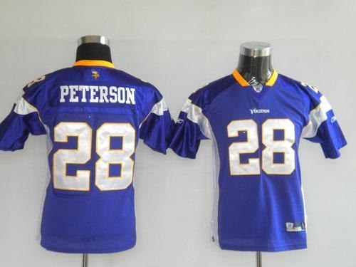 youth minnesota vikings 28 a peterson purpe jerseys