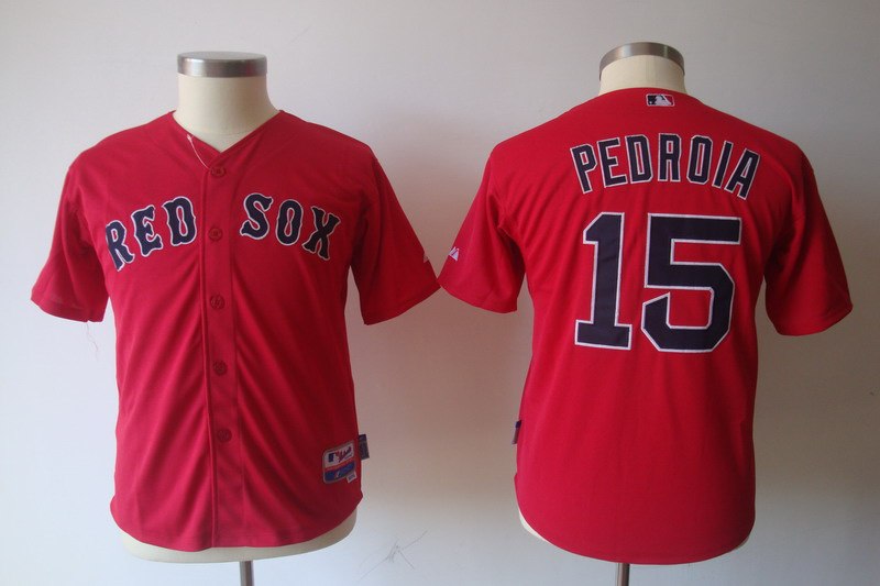 youth mlb jerseys boston red sox #15 pedroia red