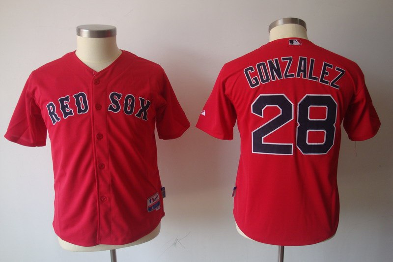 youth mlb jerseys boston red sox #28 gonzalez red