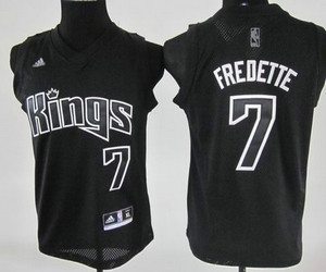 youth nba jerseys sacramento kings #7 fredette black (full black)