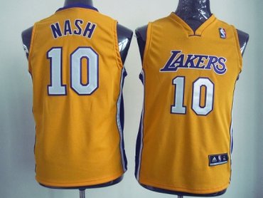 Youth NBA Los Angeles Lakers #10 Unveil Steve Nash Yellow