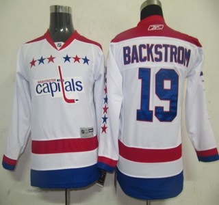 youth nhl jerseys washington capitals 19 backstrom white(winter classic)(kids)