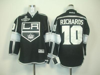 youth nhl los angeles kings #10 richards black-white jerseys (2012 stanley cup champions)