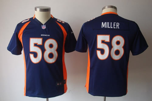 youth NEW denver broncos 58 von miller blue jerseys