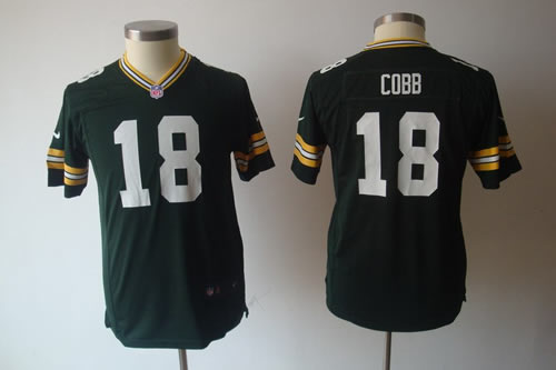 youth NEW green bay packers 18 randall cobb green jerseys