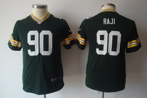 youth NEW green bay packers 90 b.j. raji green jerseys