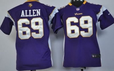 youth NEW nfl minnesota vikings 69 jared allen purple jerseys