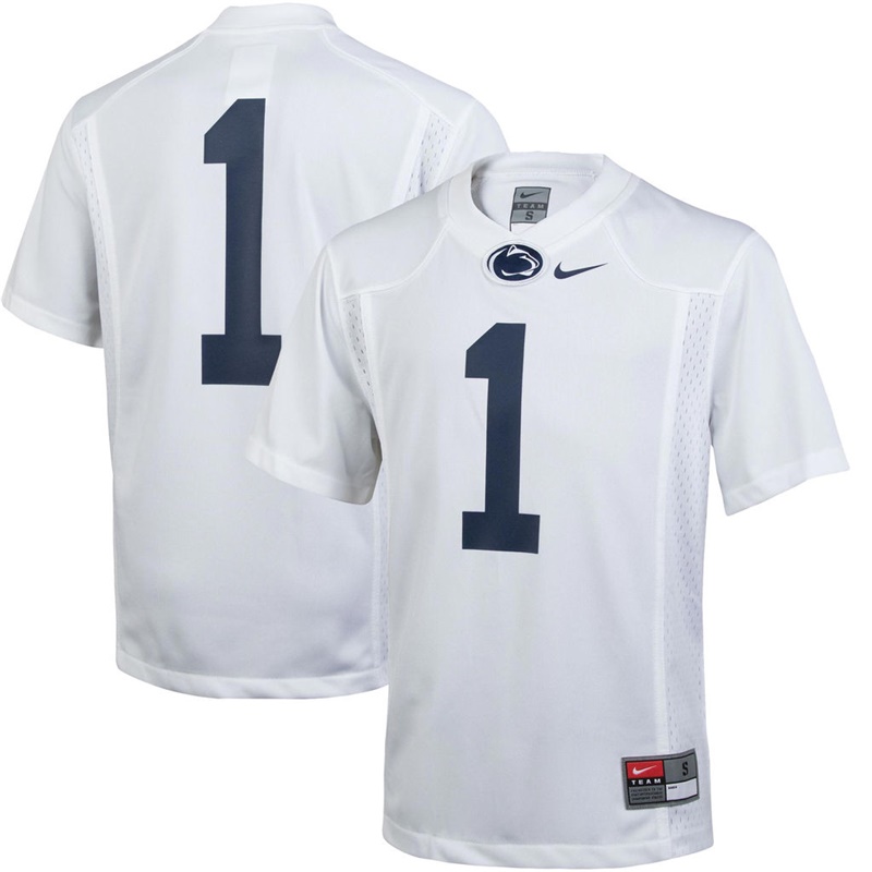 youth nittany lions white 1 game football  jersey