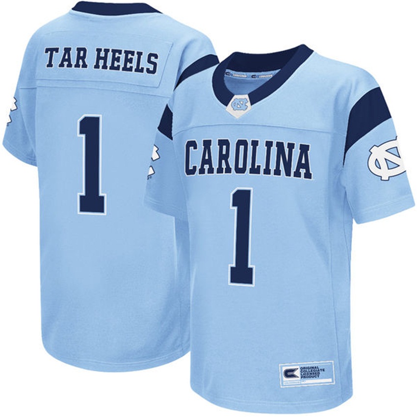 youth north carolina tar heels light blue 1 ncaa premier football jersey