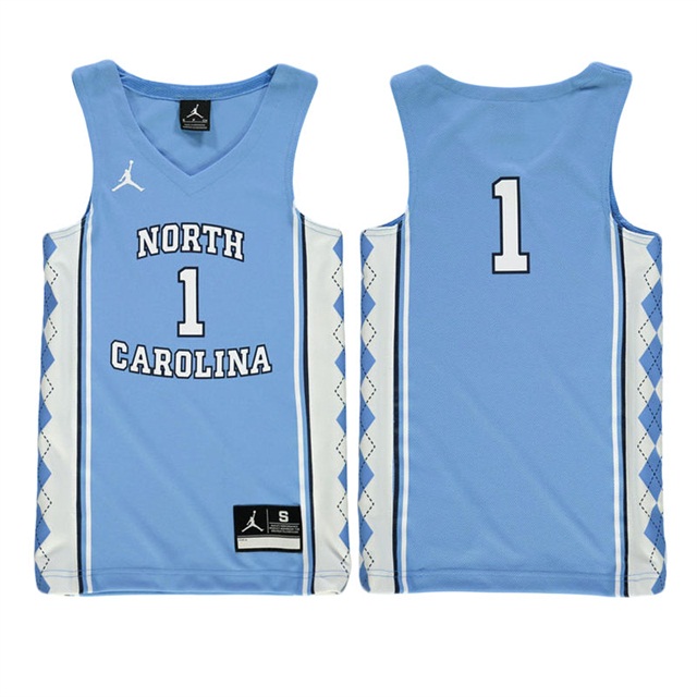 youth north carolina tar heels light blue 1 performance basketball jersey