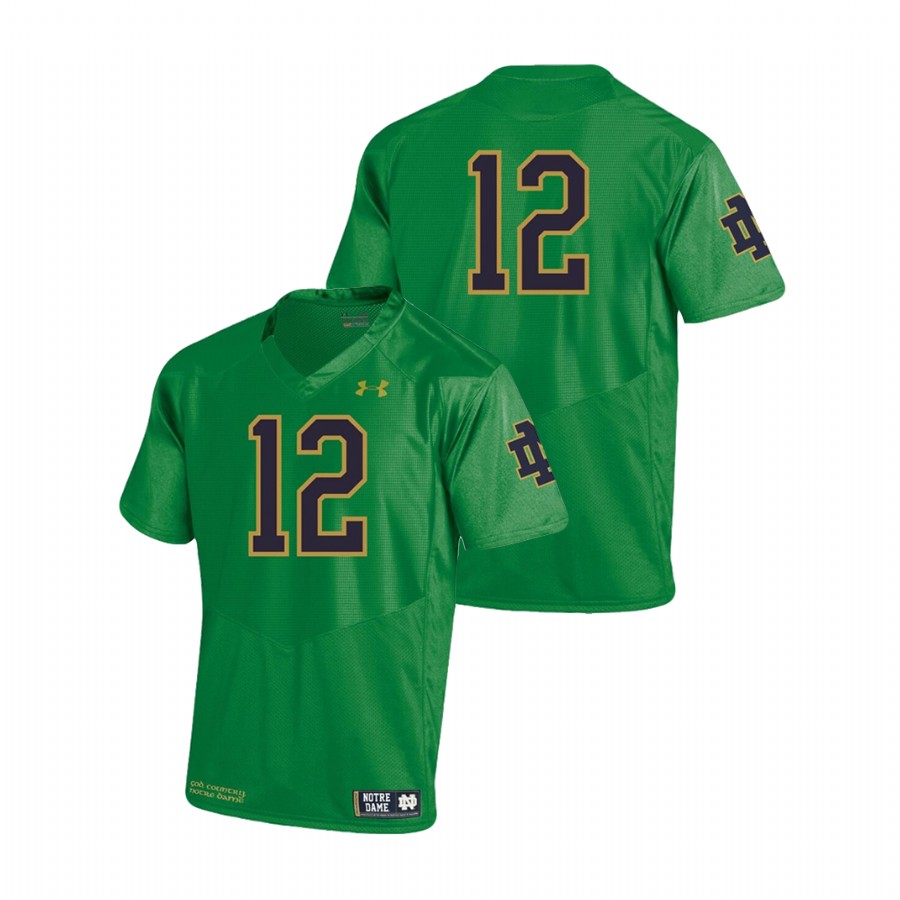 youth notre dame fighting irish 12 kelly green replica football jersey
