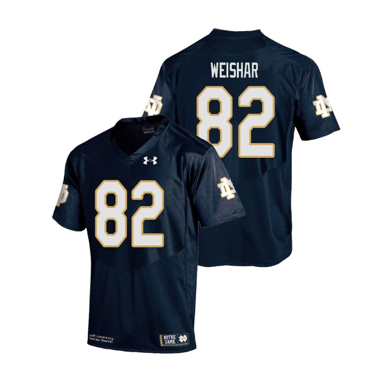 youth notre dame fighting irish 82 nic weishar navy college football replica jersey