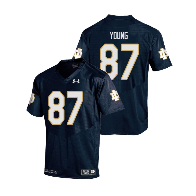 youth notre dame fighting irish 87 michael young navy college football replica jersey