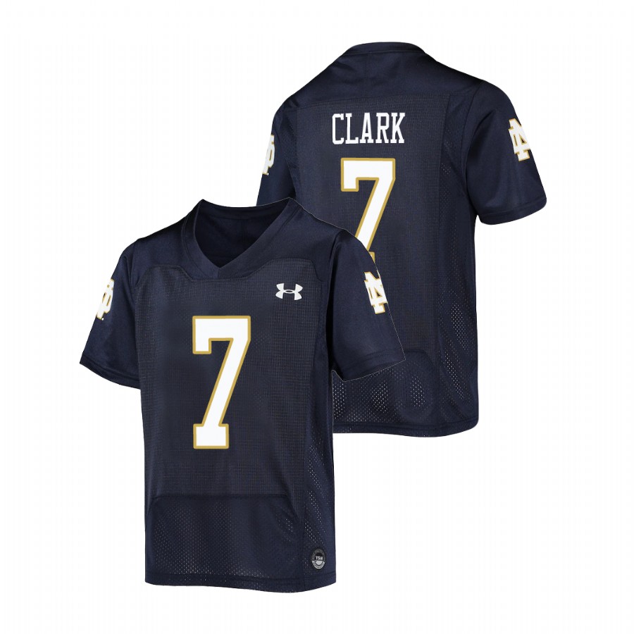 youth notre dame fighting irish brendon clark football replica navy jersey