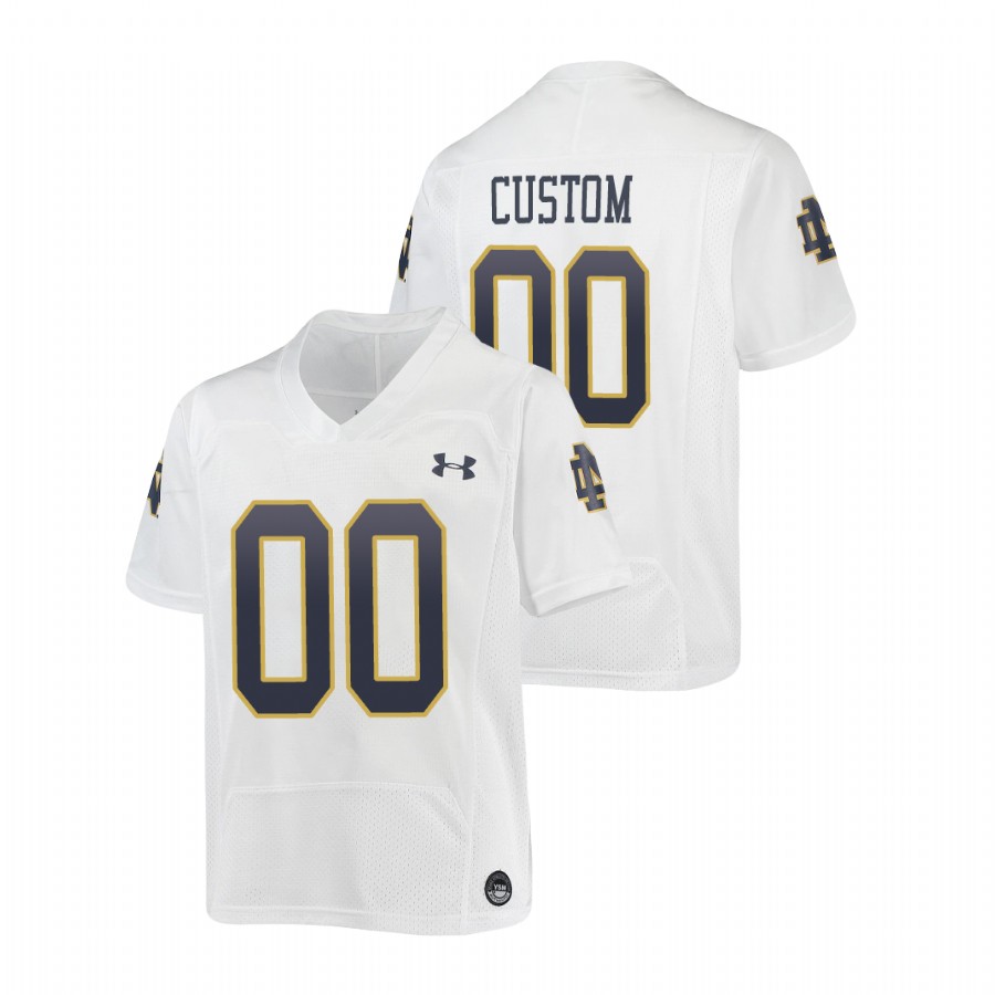 youth notre dame fighting irish custom football replica white jersey