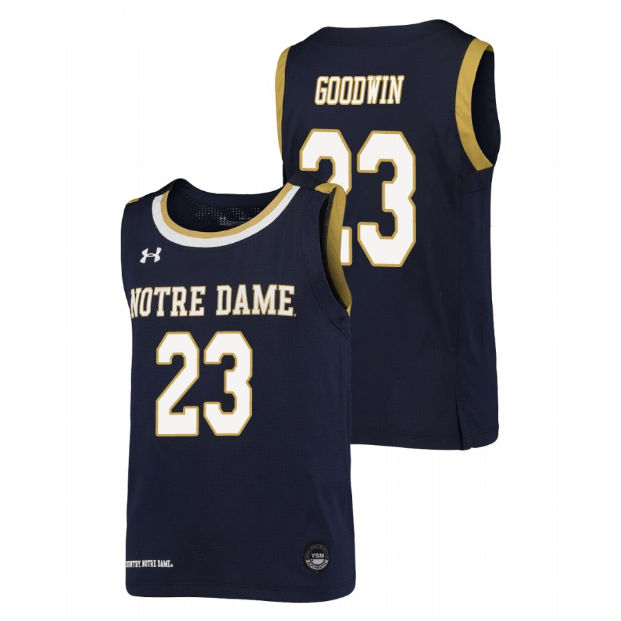 youth notre dame fighting irish dane goodwin college basketball replica navy jersey