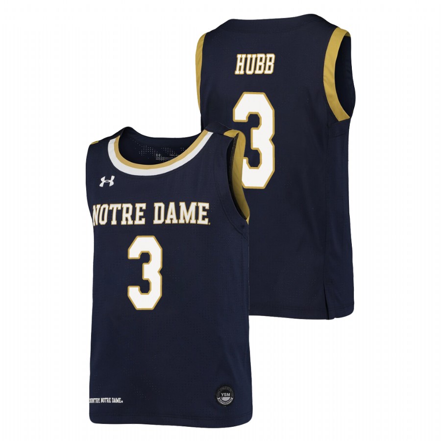youth notre dame fighting irish prentiss hubb college basketball replica navy jersey